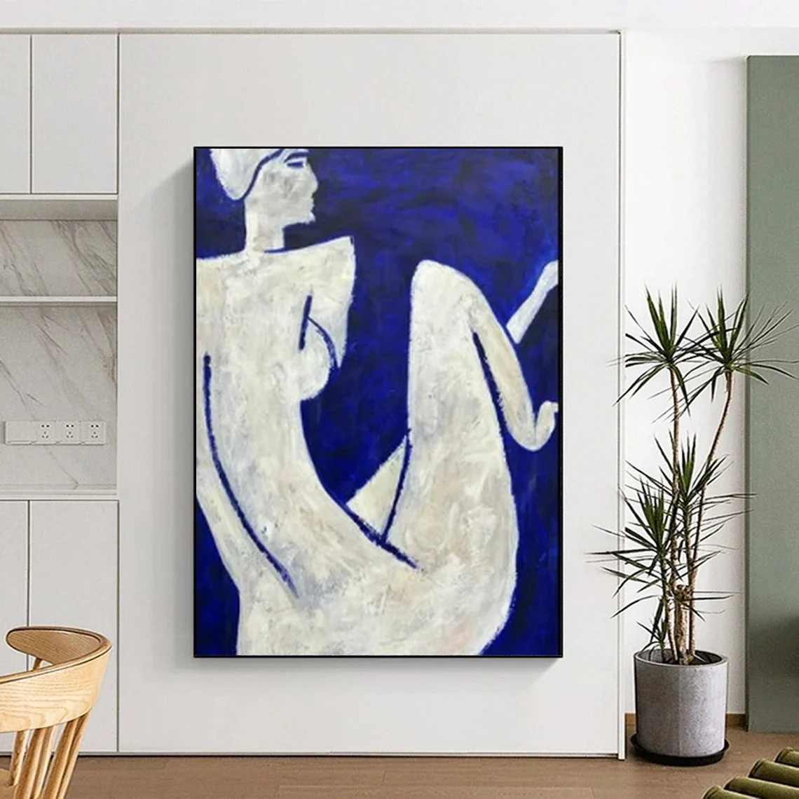 Office Blue Figures luxury oversized wall art for villa